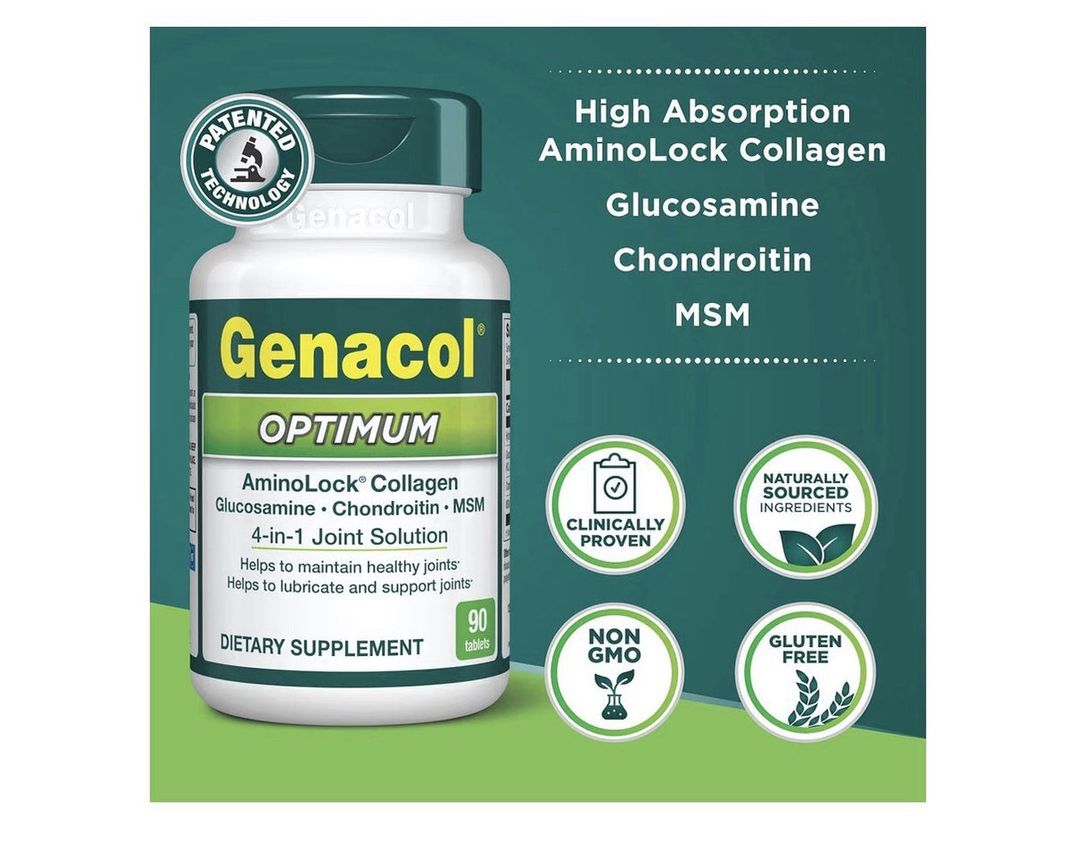 Genacol Optimum AminoLock Collagen Glucosamine Healthy Joints Lubricate 90 Caps