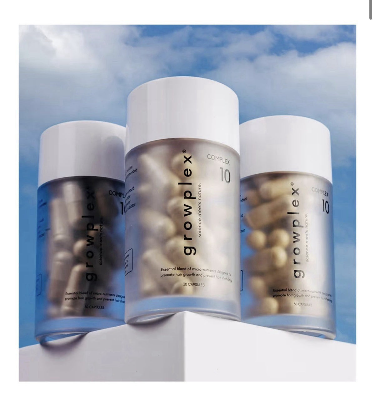 GROWPLEX Complex10 Hair Support Supplement Health Stronger Looking Hair 30 Caps
