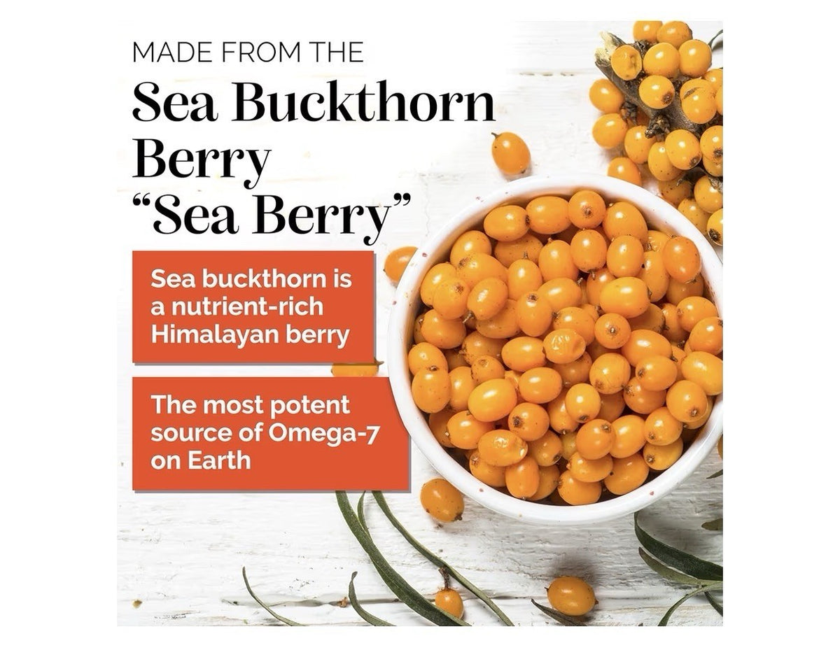 sibu Omega-7 Plus Sea Buckthorn Vitamin D3 Omega 3 DHA 60 Softgels