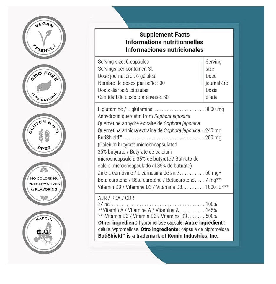 Supersmart PermeaGut Formula with L-Glutamine 180 Gastro-Resistant Capsules