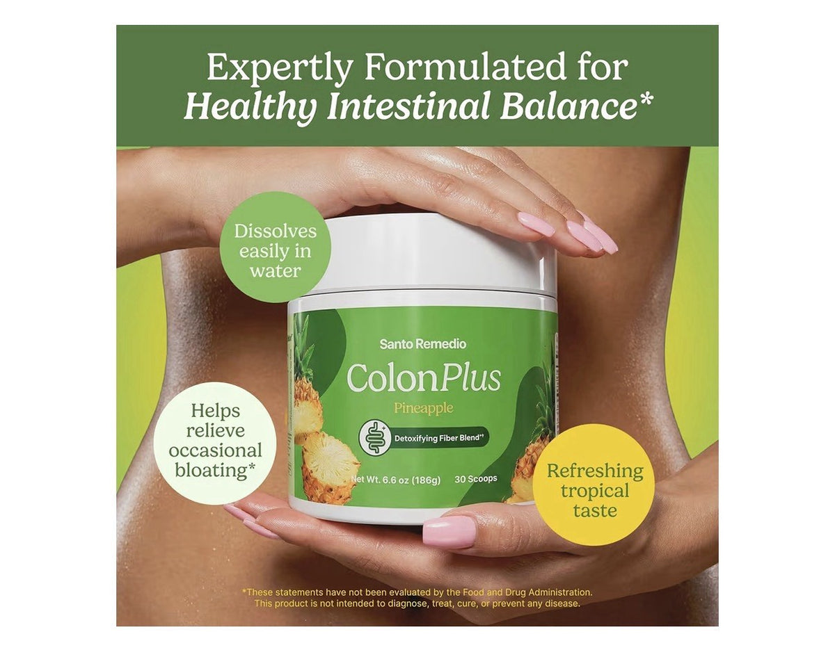 Santo Remedio Colon Plus Detoxifying Fiber Blend Cleanser Pineapple Flavor 186g