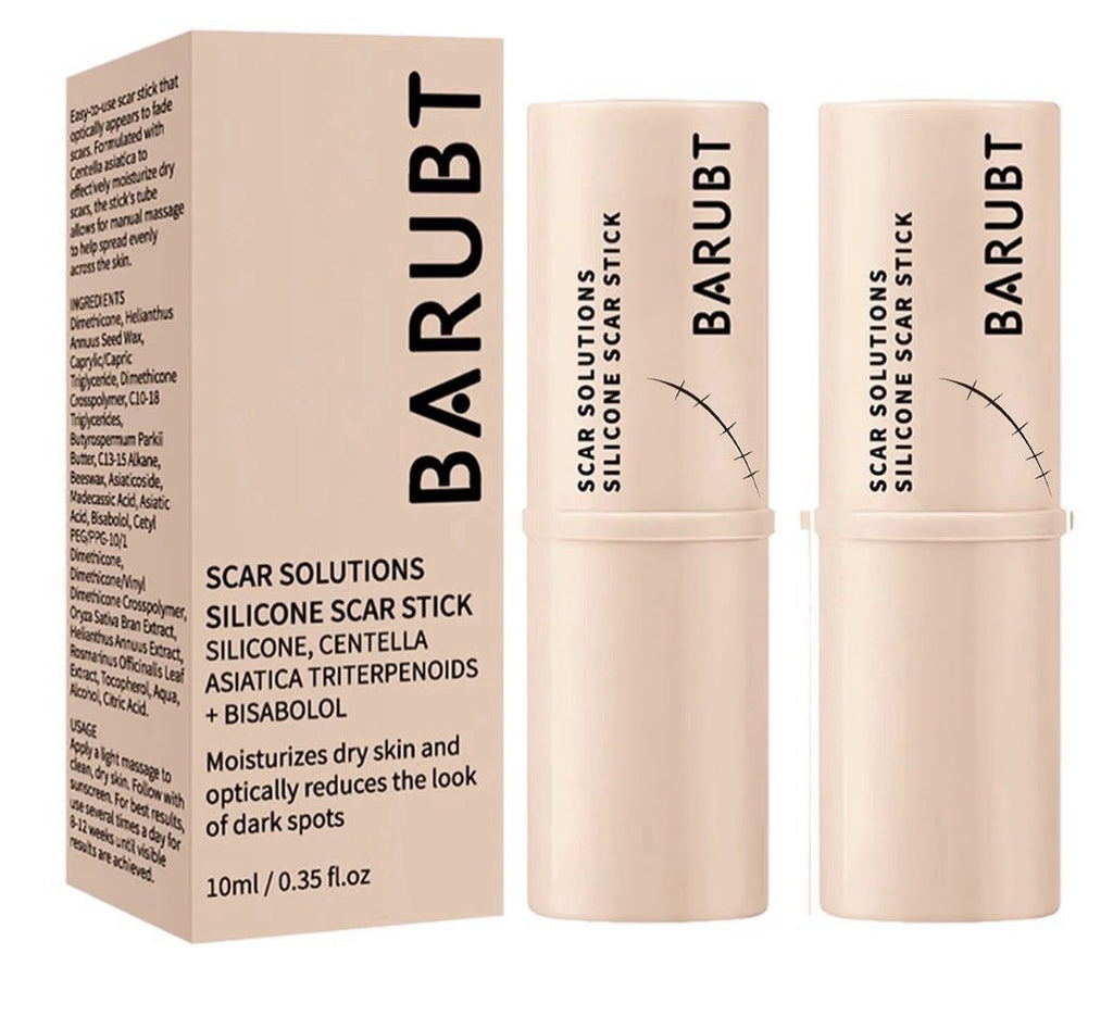 2 Pack BARUBT Scar Solutions Silicone Scar Stick All Skin Types New Old Scars