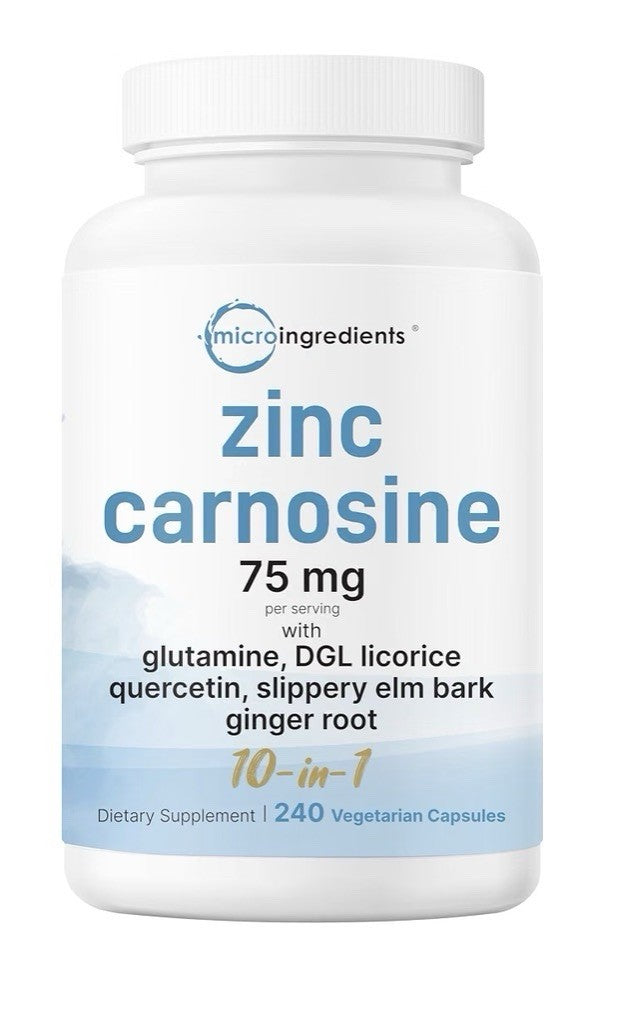 Micro Ingredients Zinc Carnosine 10-in-1 Complex 240 Vegetarian Capsules