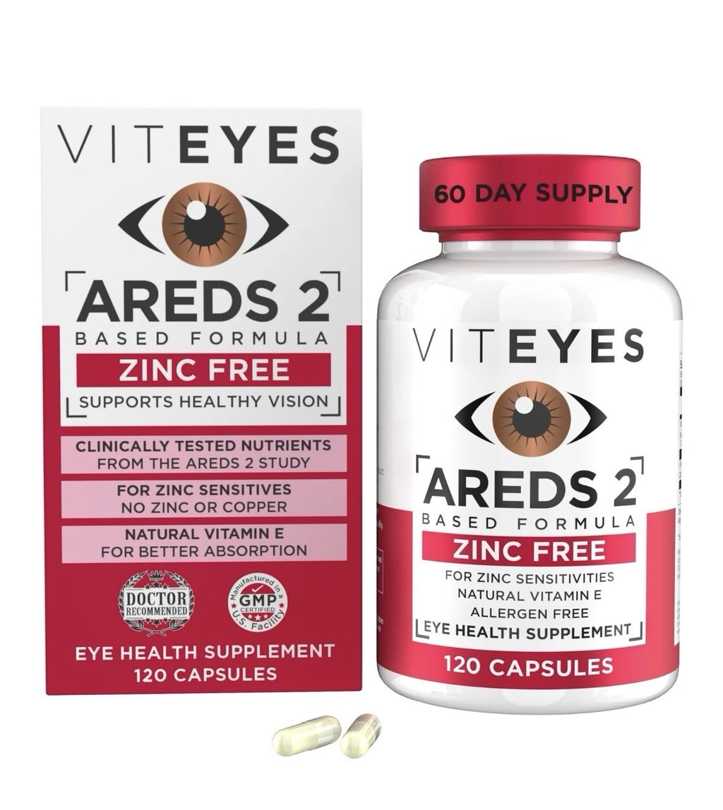 Viteyes AREDS 2 Zinc Free Macular Support Allergen Free Eye Vision Health 120cap