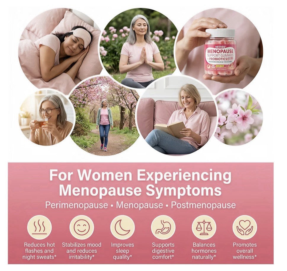 2 Pack Neviss Menopause Support Gummies + Probiotics for Women Hormone Balance
