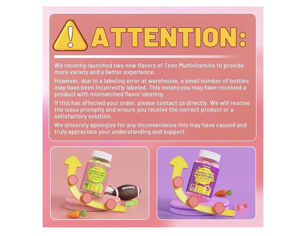 Nextdia Tween & Teen Multivitamin All In One Gummies 10-19 Ages 60 Gummies