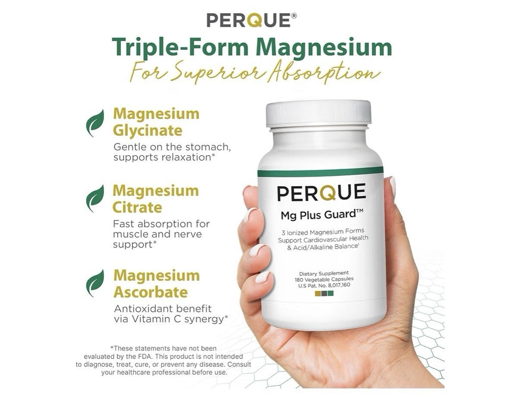 PERQUE Mg Plus Guard Support Cardiovascular Health 180 Vegetable Capsules