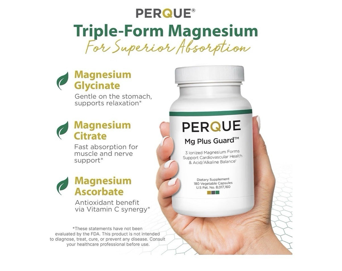 PERQUE Mg Plus Guard Support Cardiovascular Health 180 Vegetable Capsules