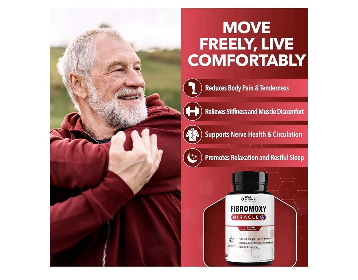 Real Science Fibromoxy Miracle Fibromyalgia Relief Flexibility Mobility 60 Caps