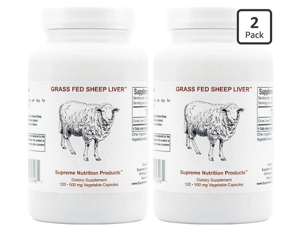 2 Pack Supreme Nutrition Products Grass Fed Sheep Liver Dietary Supplement