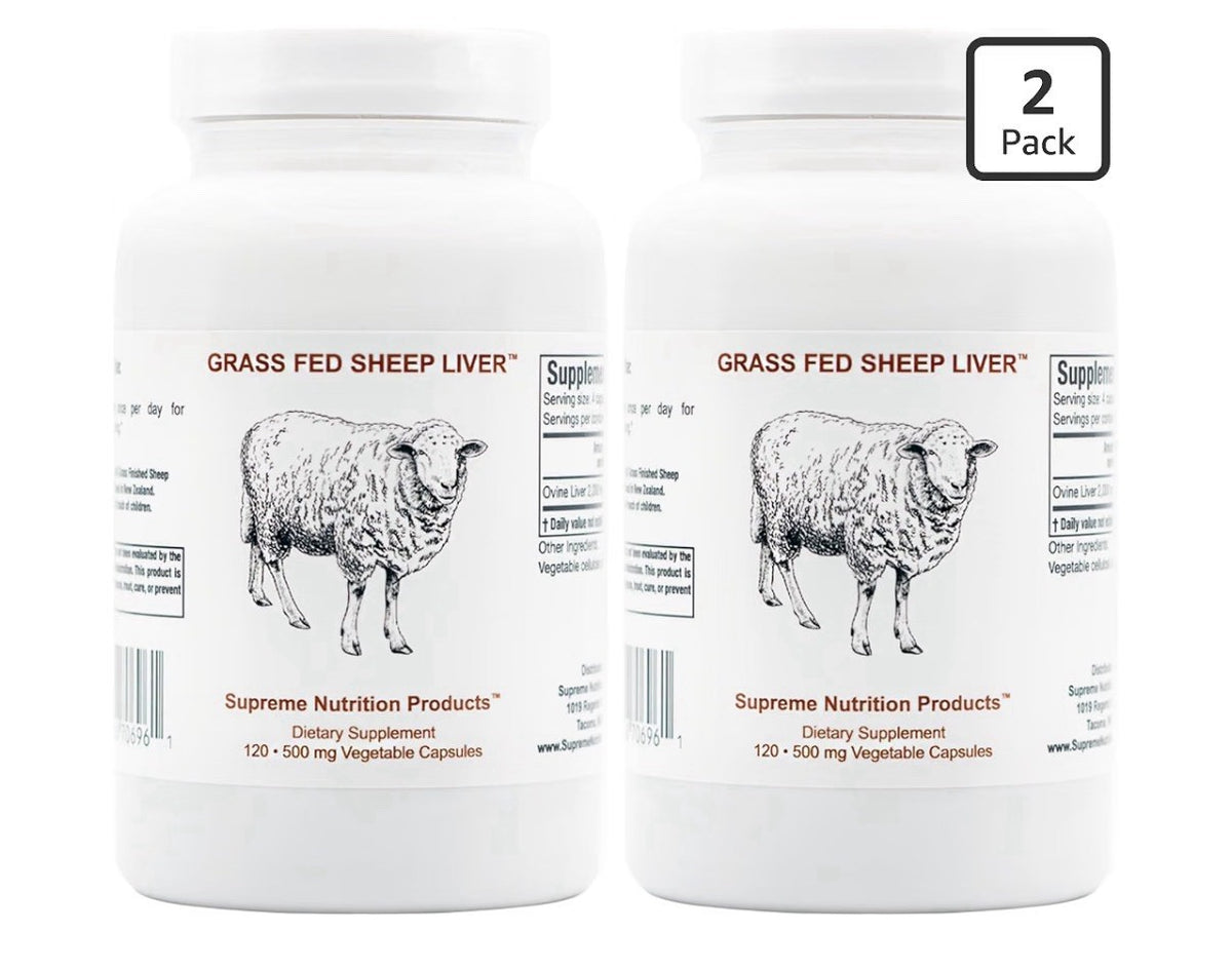 2 Pack Supreme Nutrition Products Grass Fed Sheep Liver Dietary Supplement