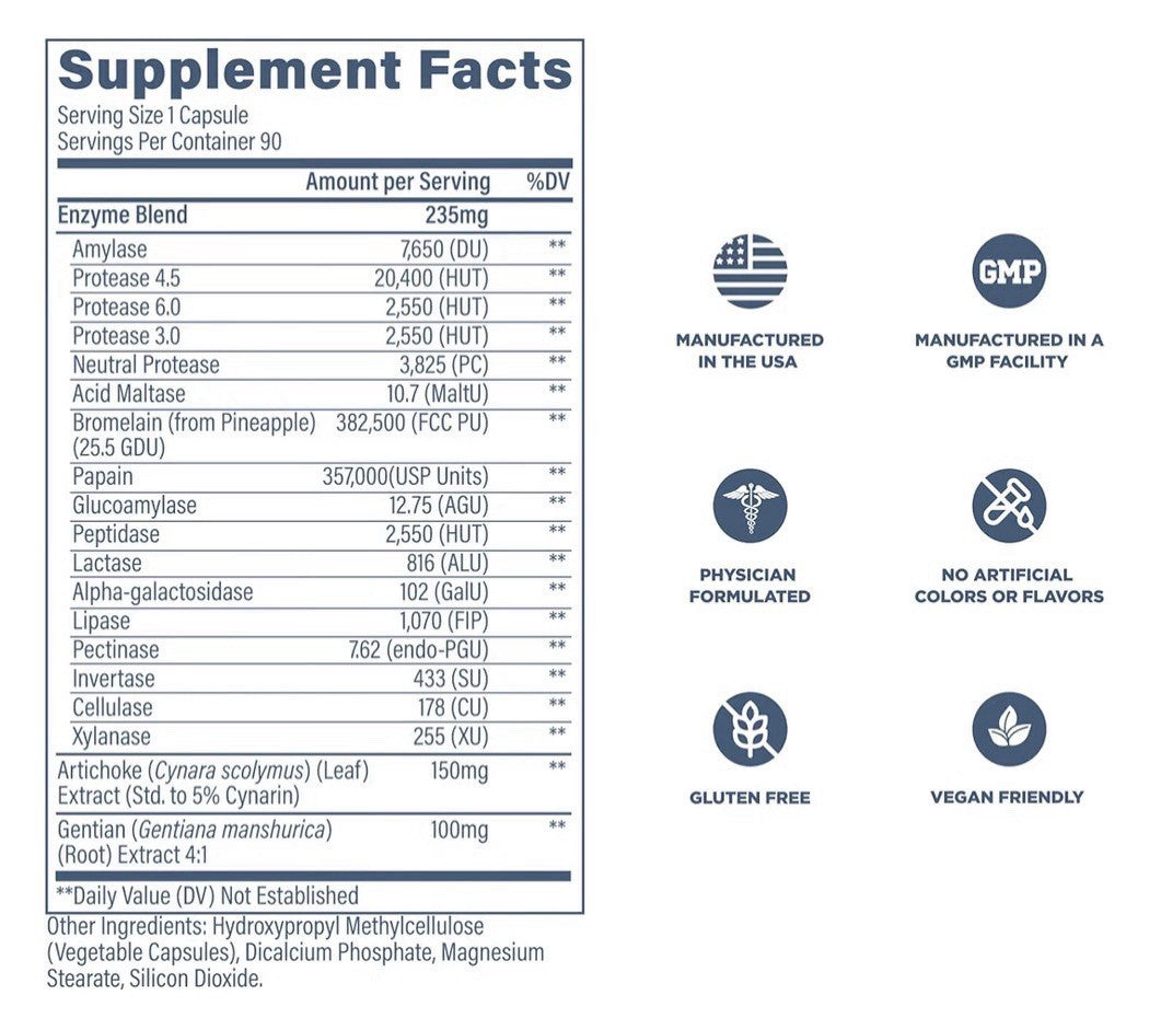 Revive Digest Aid Digestive Enzyme Blend Gut Support for Women & Men 3 Pack