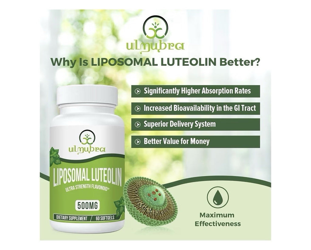 Ulmubra Liposomal Luteolin 500MG Maximum Absorption Potent Flavonoid 60 Softgels