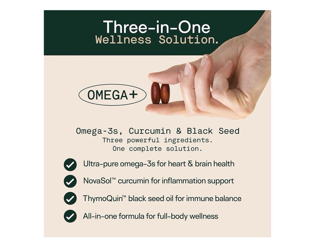 Adapt Naturals Omega+ Bio-Avail Fish Oil with Curcumin And Black Seed 60 Softgel