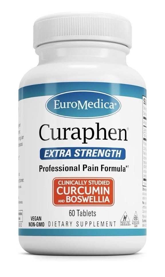 EuroMedica Curaphen Extra Strength Curcumin And Boswellia 60 Tablets