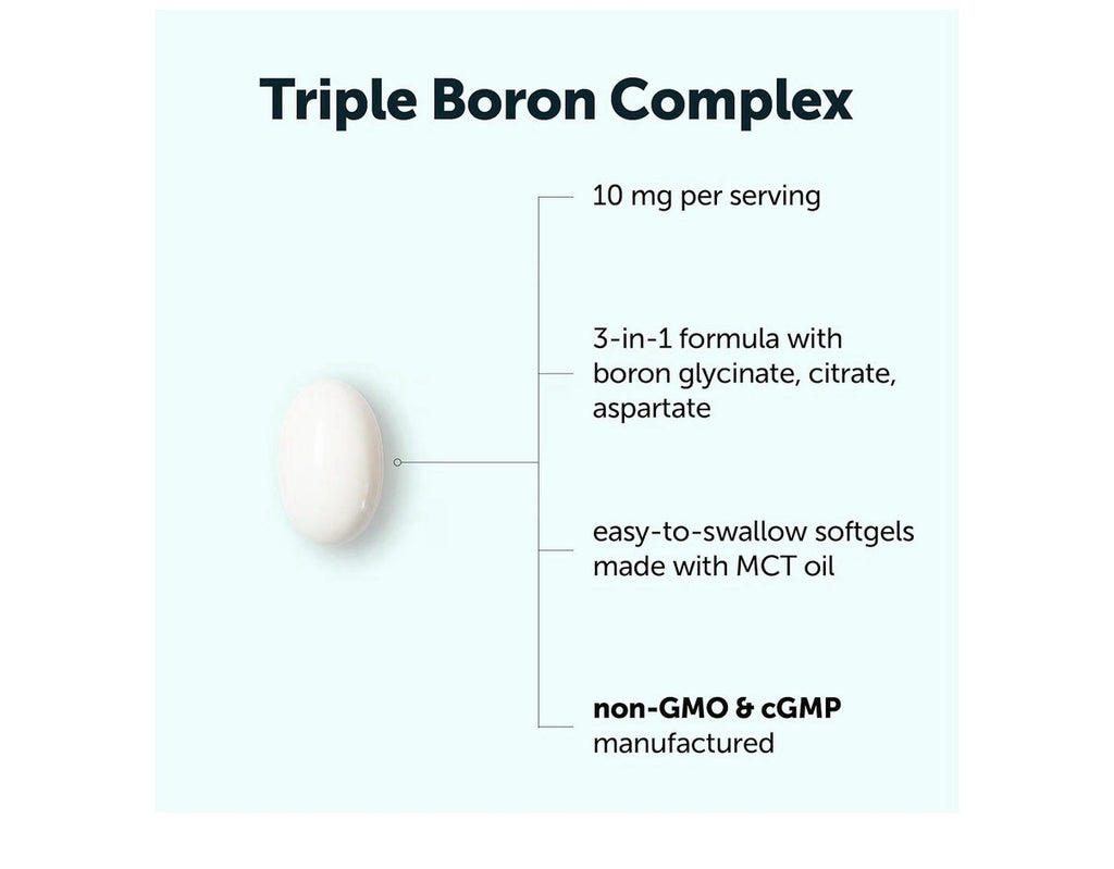 Micro Ingredients Triple Boron Complex 10mg Per Serving 360 Softgels Women & Men