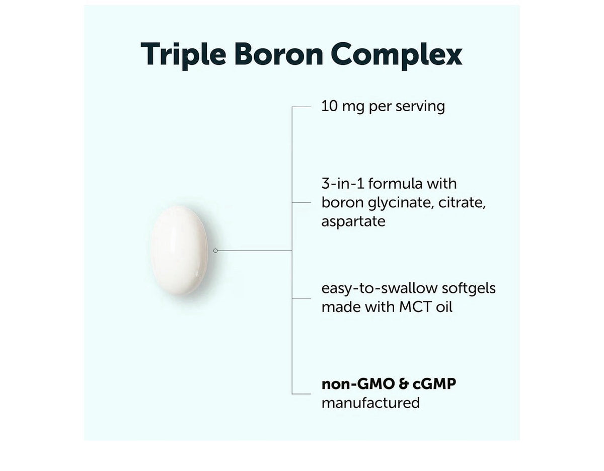 Micro Ingredients Triple Boron Complex 10mg Per Serving 360 Softgels Women & Men