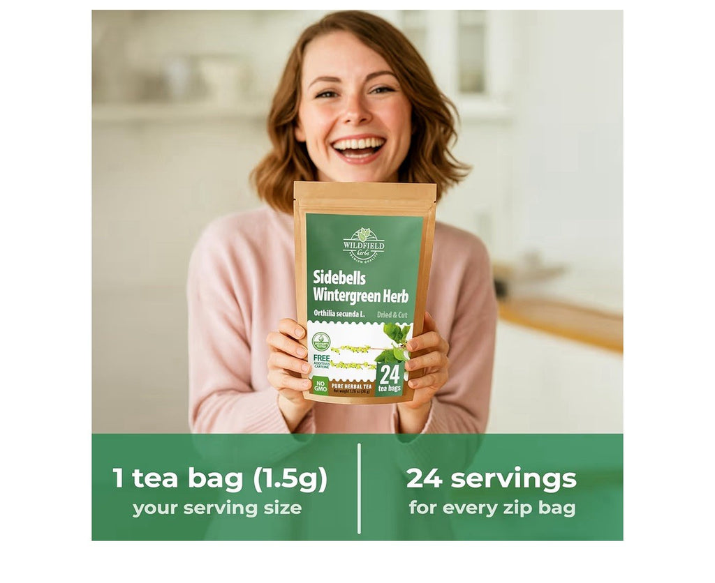 Sidebells Wintergreen Tea dried cut herb   (Orthilia Secunda) 24 Teabags