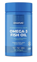 OMAPURE Omega 3 Fish Oil Supplements Heart Brain Joints Health 120 Softgels