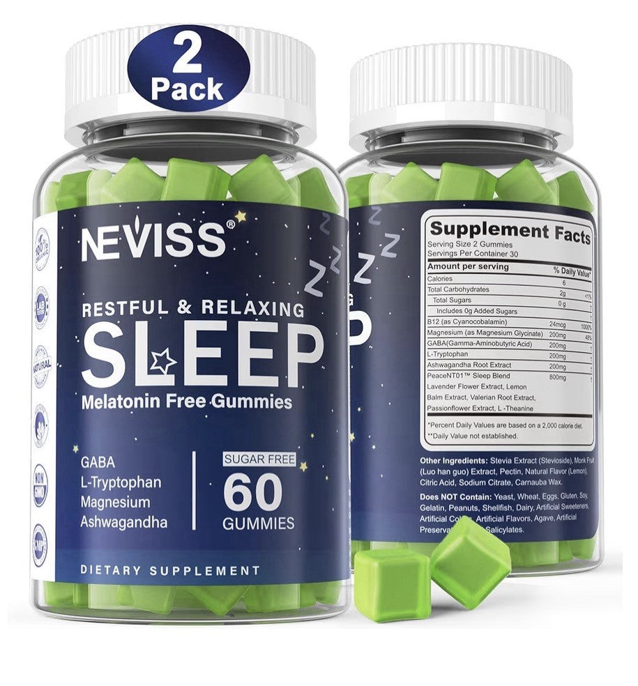2 Pack NEVISS Restful & Relaxing Sleep Gummies Sleep Aid for Adults