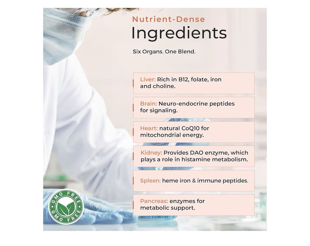 Molecular Fertility Beef Organ Complex Pasture-Raised Grass Fed Beef Liver 180ca