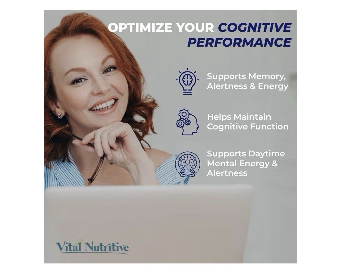 VITAL NUTRITIVE Vital Nootropic Brain Supplement Memory Focus Energy Support 30c