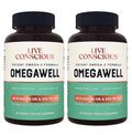 Live Conscious OmegaWell Omega 3 Fish Oil Brain Function Heart Health 2 Pack