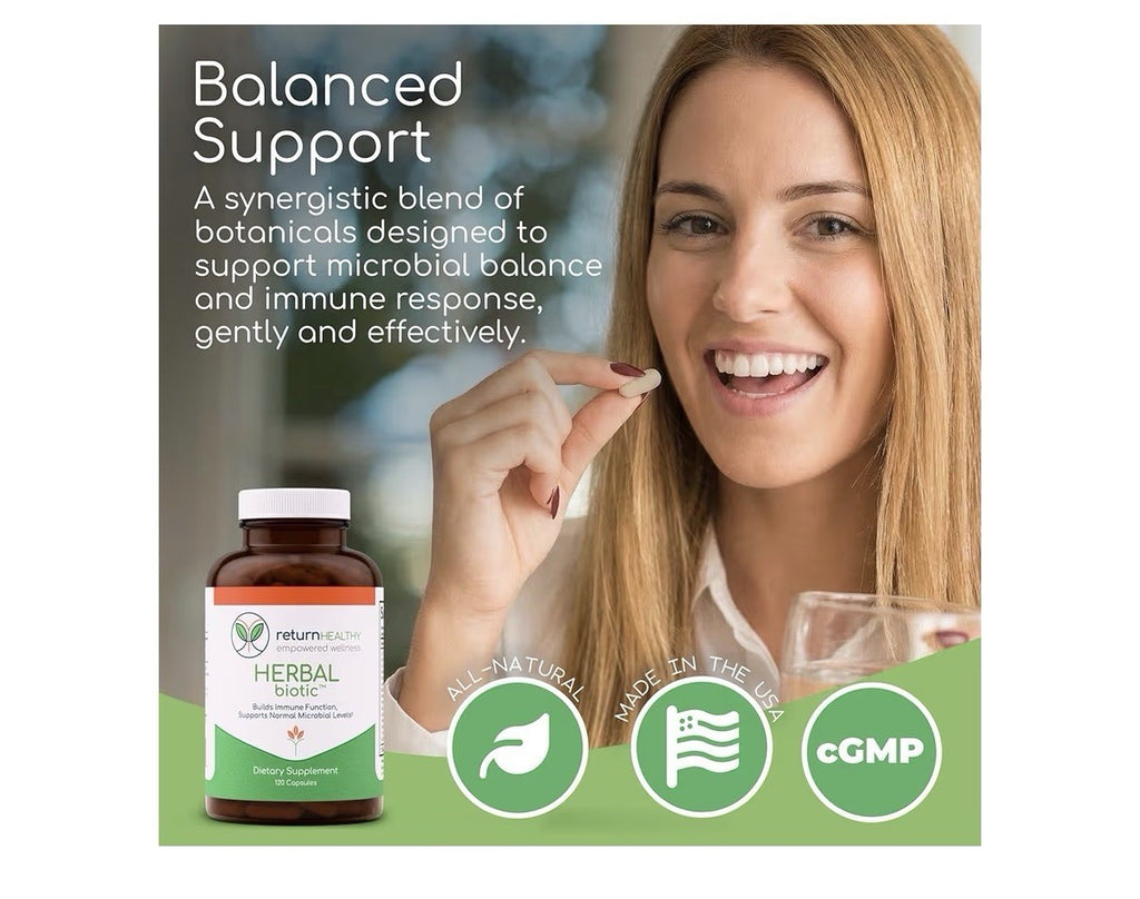 Return Healthy Herbal Biotic Immune Support Microbial Levels Support 120 Capsule