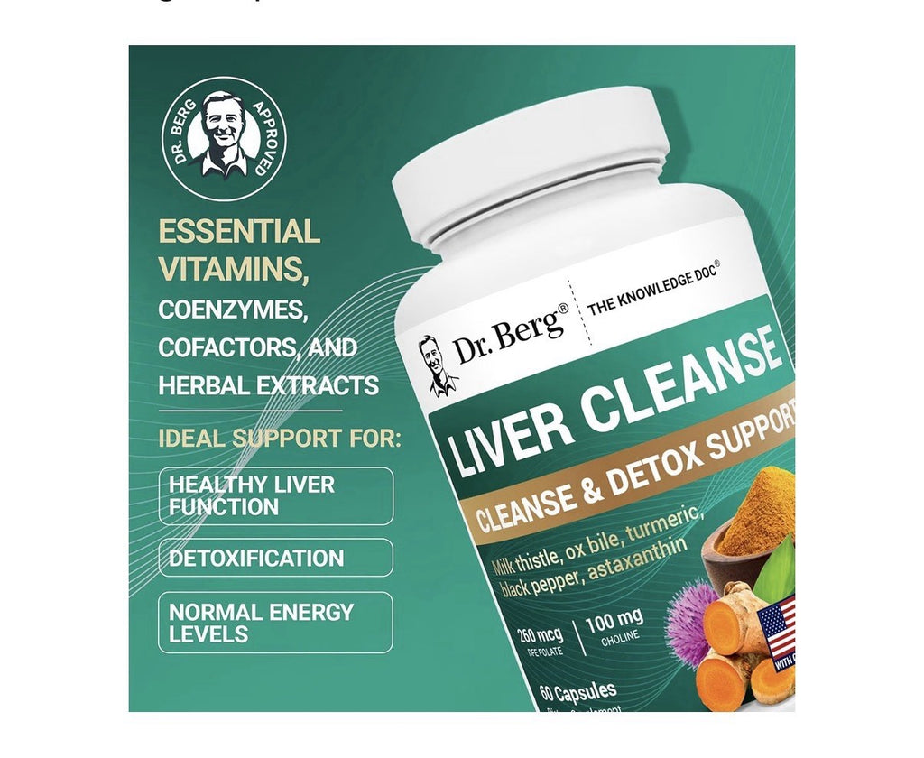 Dr. Berg Liver Cleanse Detox Support With Milk Thistle Ox Bile Tumeric 60capsule