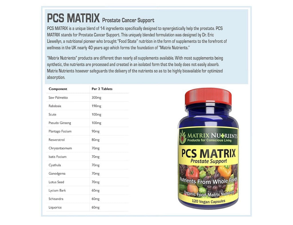 Matrix Nutrients PCS Matrix Prostate Support Lower PSA Levels 100% Natural 60cap