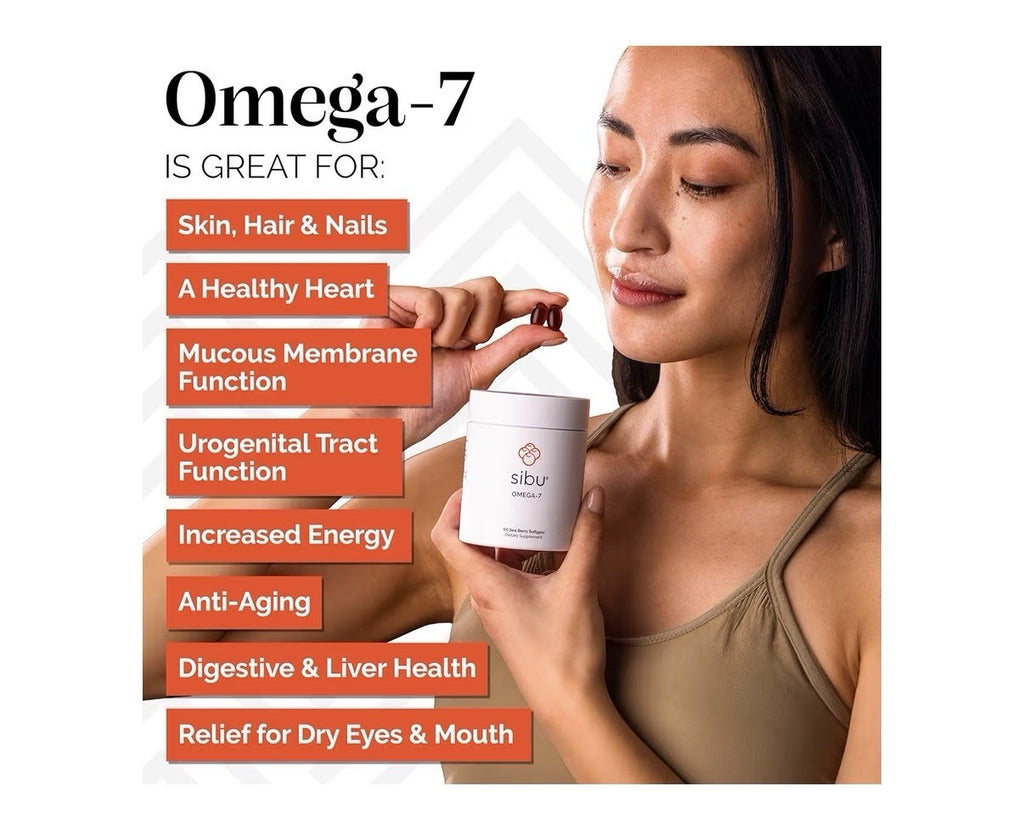 sibu Omega-7 Sea Buckthorn For Healthy Skin Hair Nails Dryness 60 Softgels