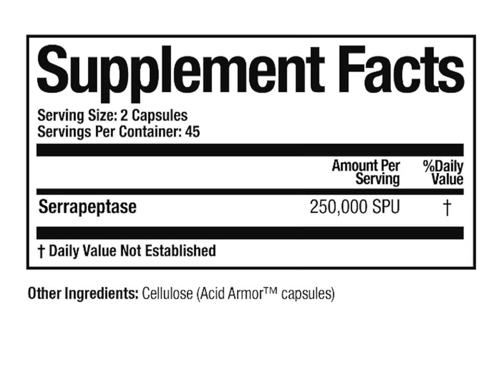 Arthur Andrew Medical Serretia Serrapeptase Pure Formula Sinus Support 90Capsule