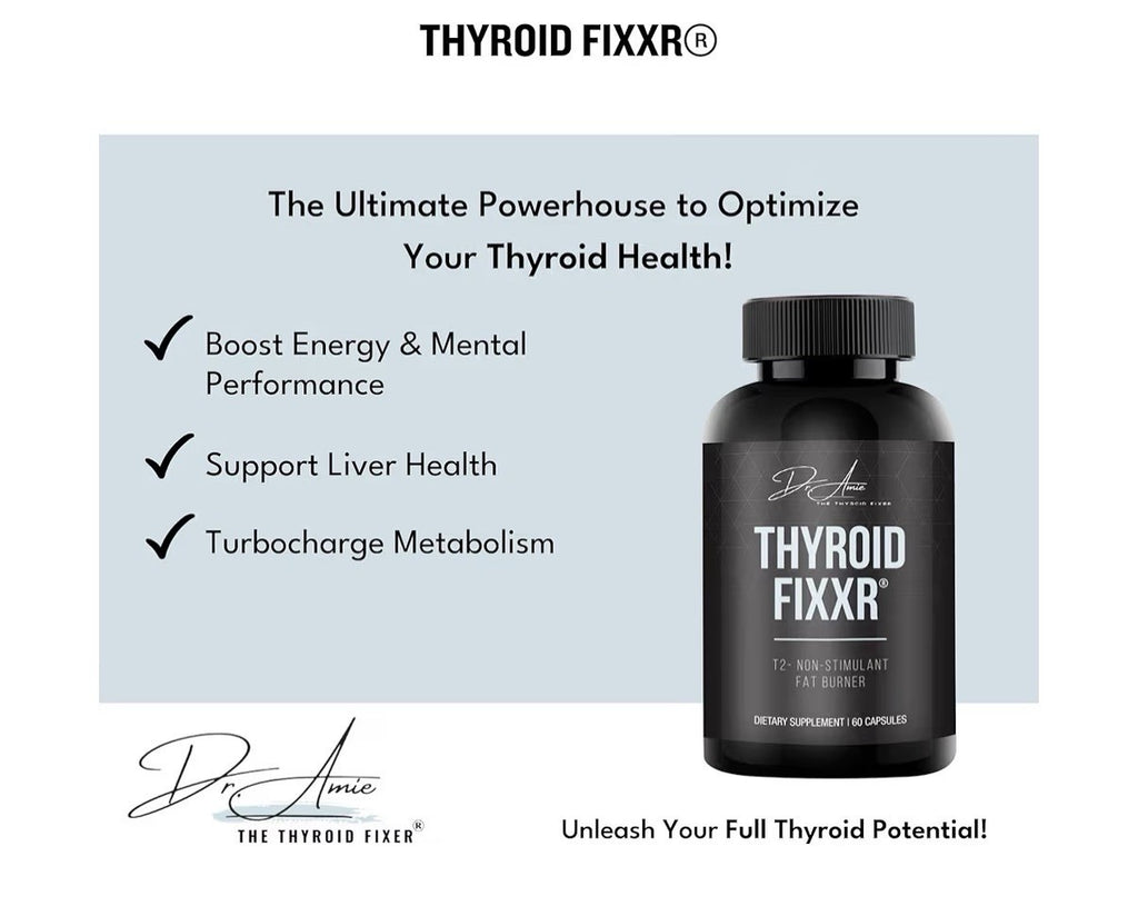 Fixxr Thyroid Support by Dr. Amie T2 Thyroid Supplement 30 Day Supply 60Capsules