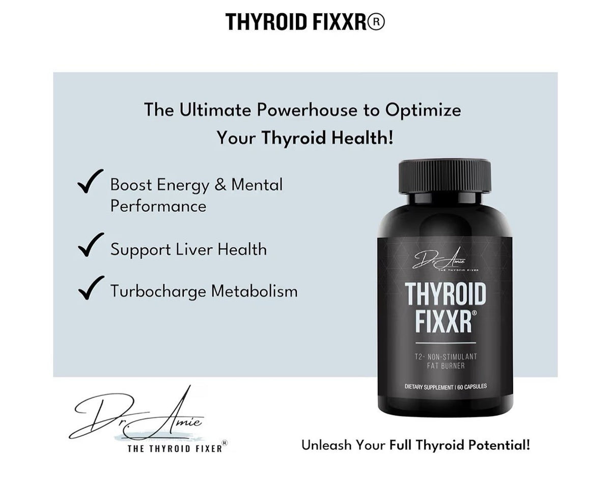 Fixxr Thyroid Support by Dr. Amie T2 Thyroid Supplement 30 Day Supply 60Capsules