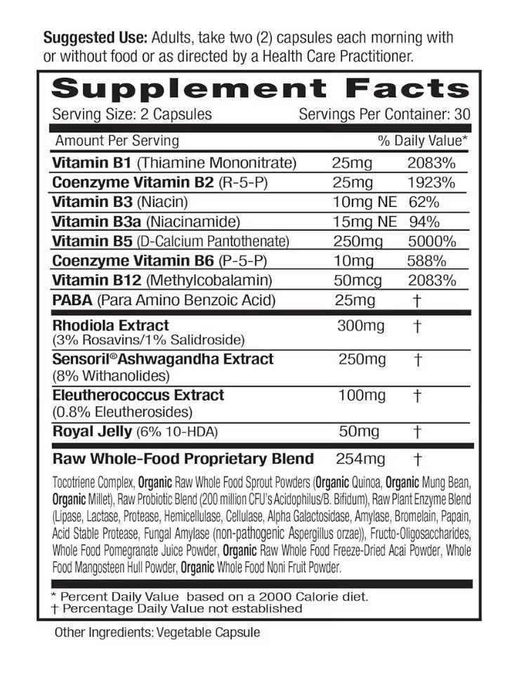 EMERALD LABS Adrenal Health Stress Relief Energy Support Restorative Sleep 60cap