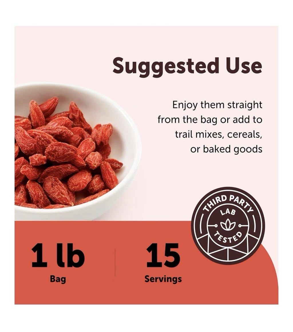 Micro Ingredients Organic Goji Berries Large Whole Sun Dried Berries 1 lbs