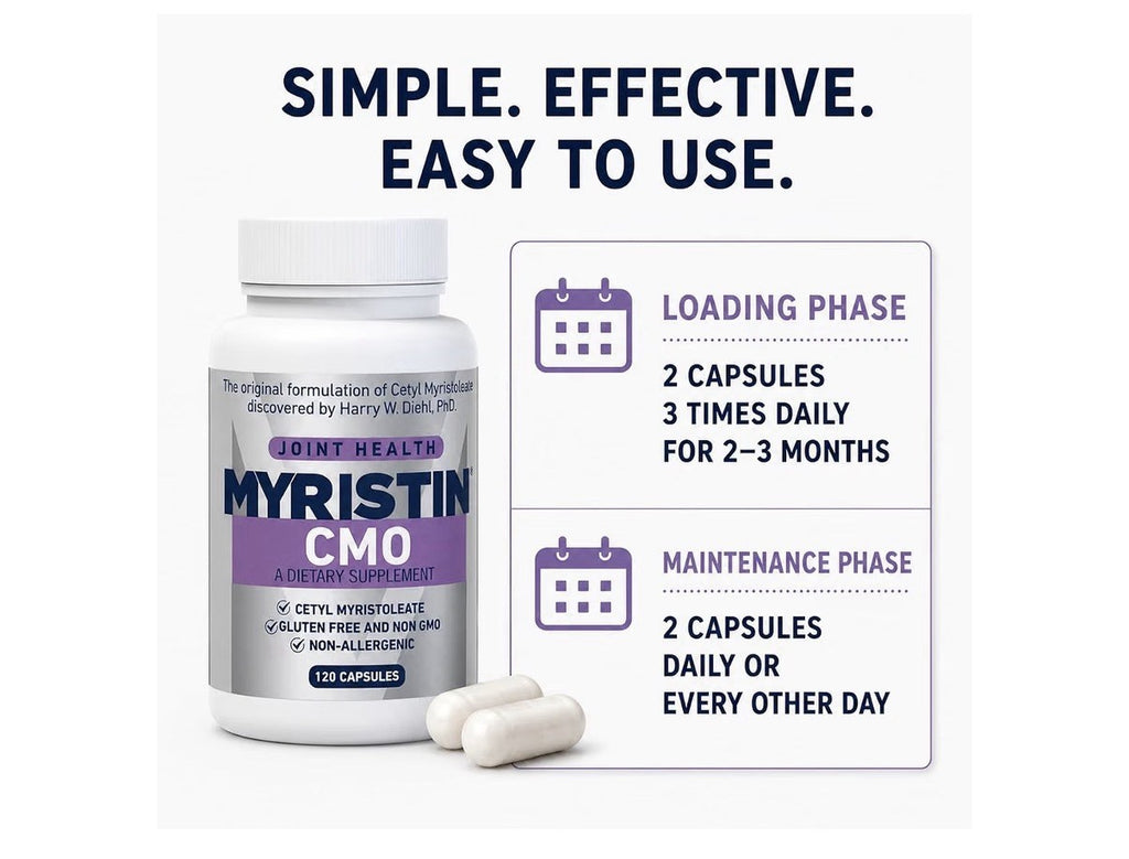 Myristin CMO Cetyl Myristoleate Joint Health 120 Capsules Dietary Supplement