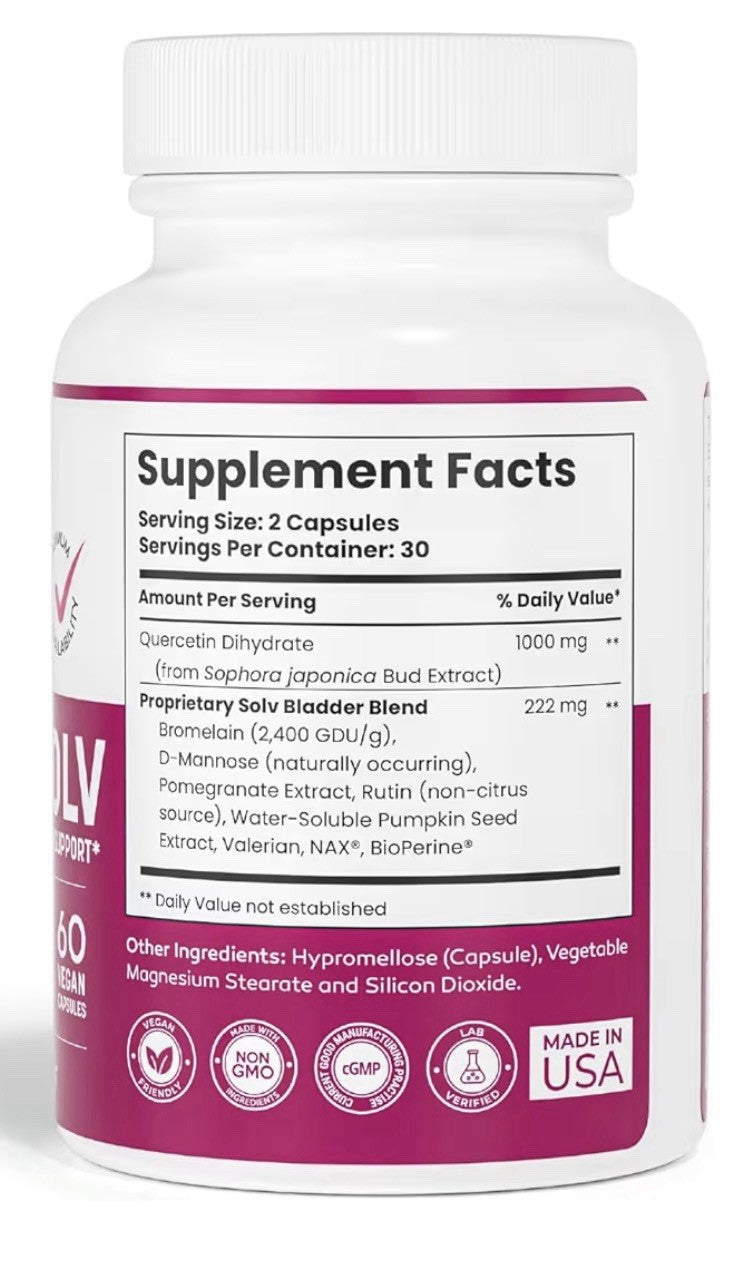 CYSTASOLV Bladder Health Urinary Support  For Women & Men 60 Capsules