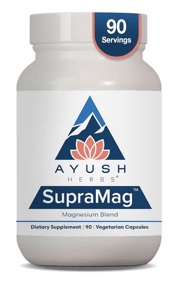 Ayush Herbs SupraMag Magnesium Blend Supplement Sleep Energy Brain Health 90caps