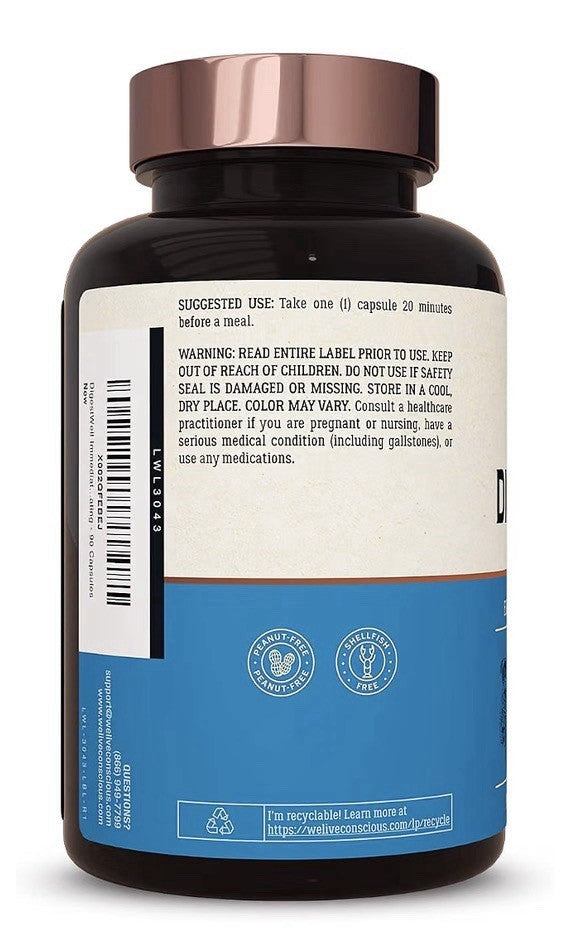 Live Conscious DigestWell Fast-Acting Digestive Support Gas & Bolting 90 Capsule