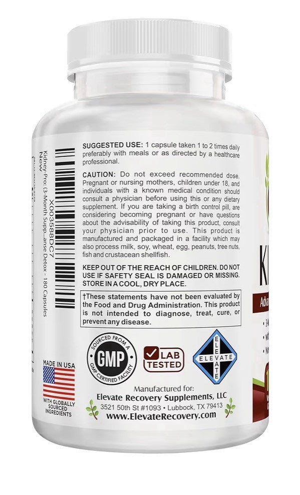 KidneyPRO Advances Kidney & Urinary Tract Support Supplement Women & Men 180Caps