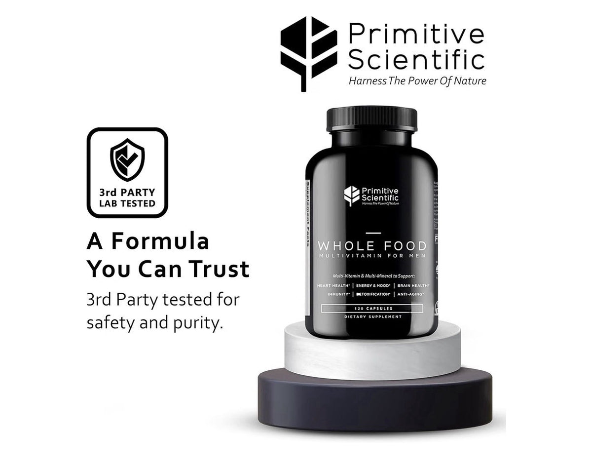 Primitive Scientific Whole Food Multivitamin Mineral For Men Energy 120 Capsules