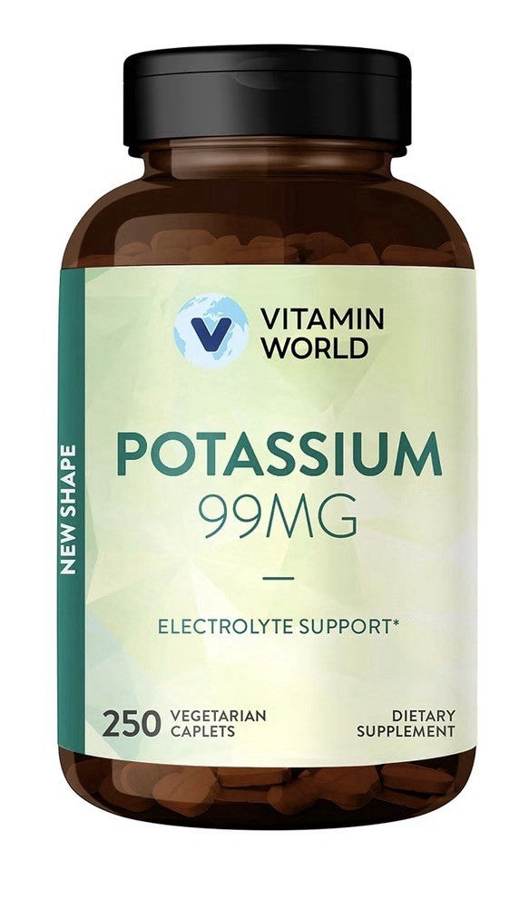 Vitamin World Potassium 99 mg Electrolyte Support Potassium Gluconate 250caplets