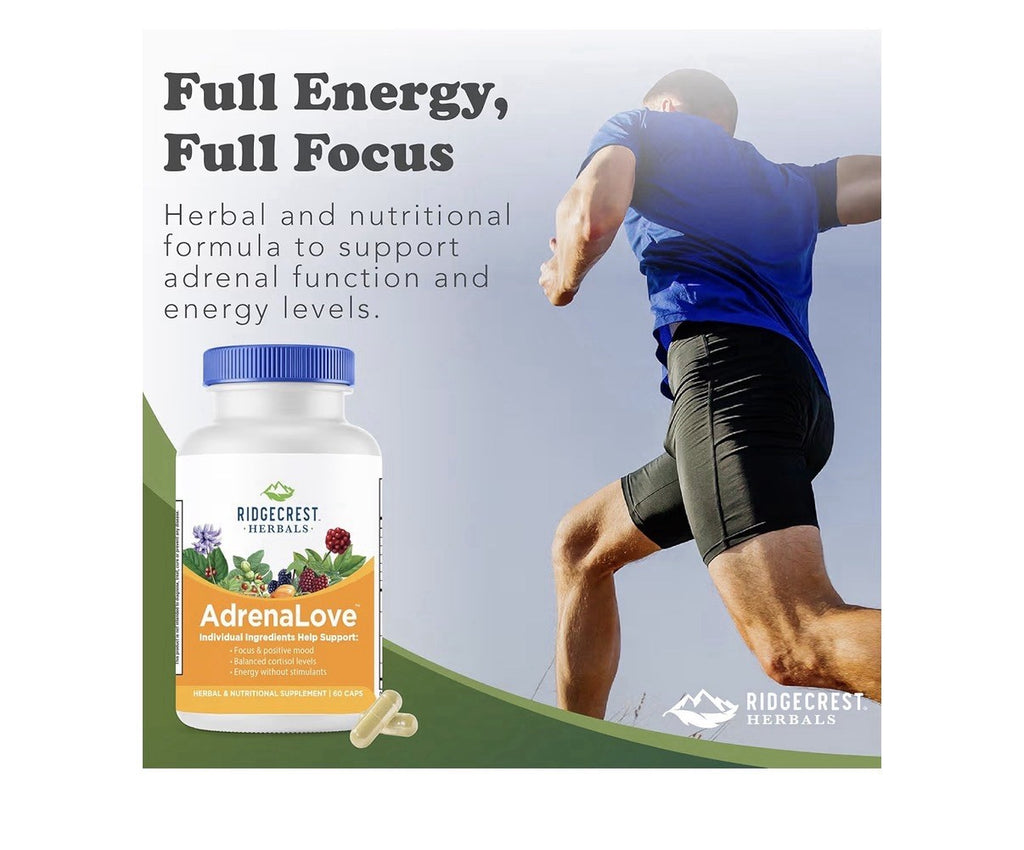 Ridgecrest Herbals AdrenaLove Stress Energy Focus Mood Support Supplement 60caps