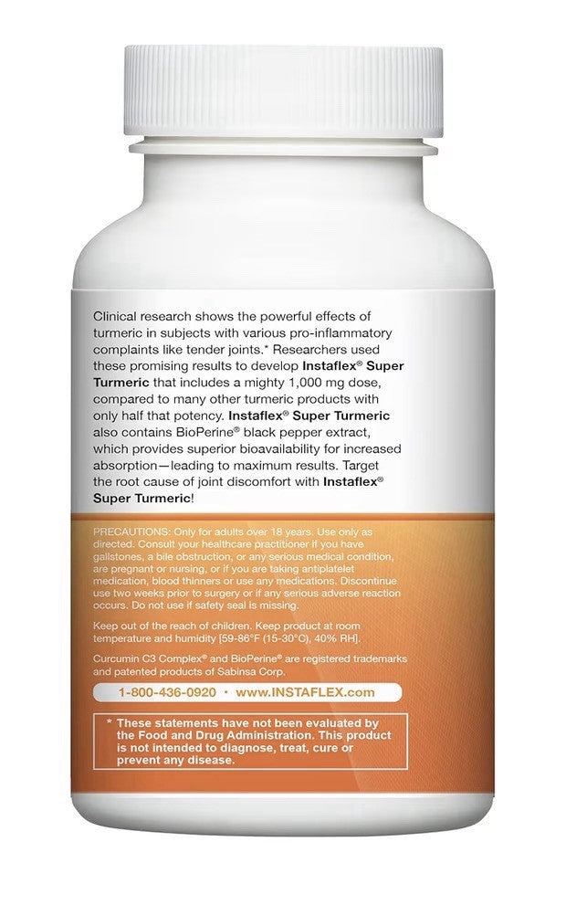 2 Pack Instaflex Super Turmeric 1000 mg Per Serving Turmeric Curcumin