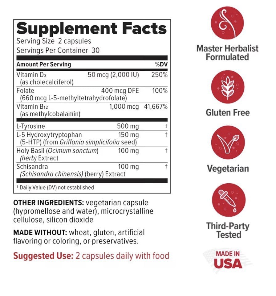 Redd Remedies In Joy Mood Stress Emotional Strength Support Positive Mood 60caps
