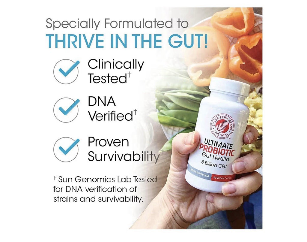 Silver Fern Brand Ultimate Probiotic Probiotics Women Men 8 Billion CFU 60 Caps