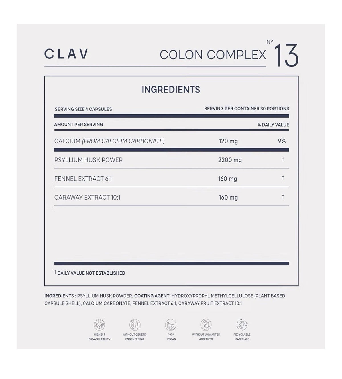 CLAV Pulse OPC Complex Premium Blood Pressure Support Supplement 120 Capsules