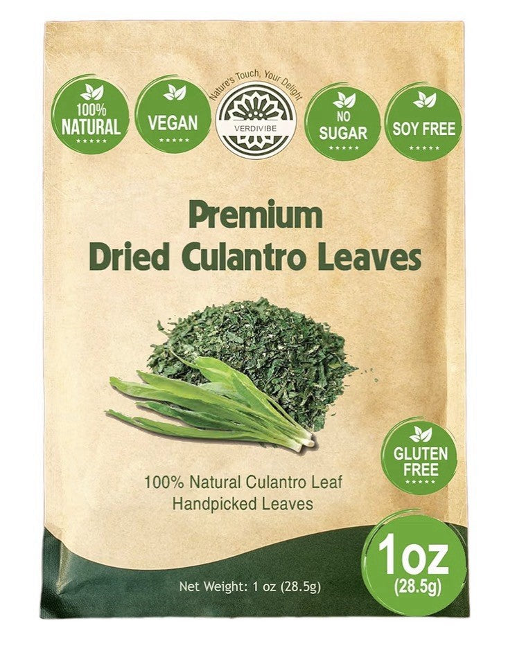 Verdivibe Premium Dried Culantro Leaves Pack for Authentic Asian Flavor 1oz