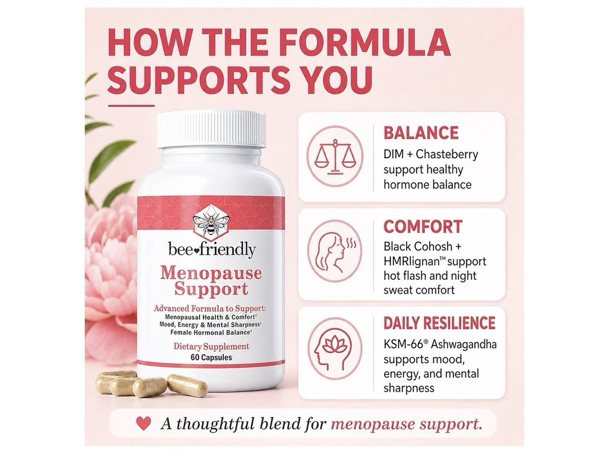 Beefriendly Menopause Support Mood Energy Hormone Balance for Women 60 Capsules